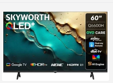 Skyworth 60 Inch QLED Google 4K UHD Smart TV